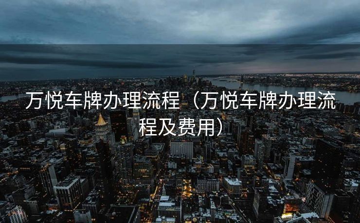 万悦车牌办理流程（万悦车牌办理流程及费用）
