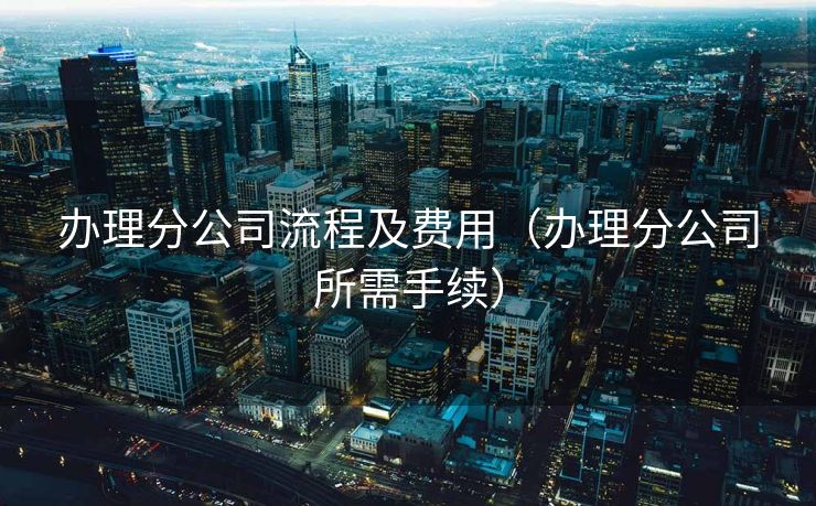 办理分公司流程及费用（办理分公司所需手续）