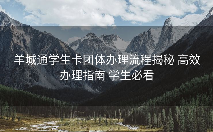 羊城通学生卡团体办理流程揭秘 高效办理指南 学生必看 羊城通学生卡团体办理流程揭秘 高效办理指南 学生必看