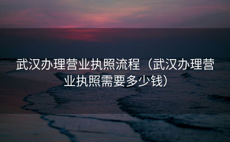 武汉办理营业执照流程(武汉办理营业执照需要多少钱) 武汉办理营业执照流程(武汉办理营业执照需要多少钱)