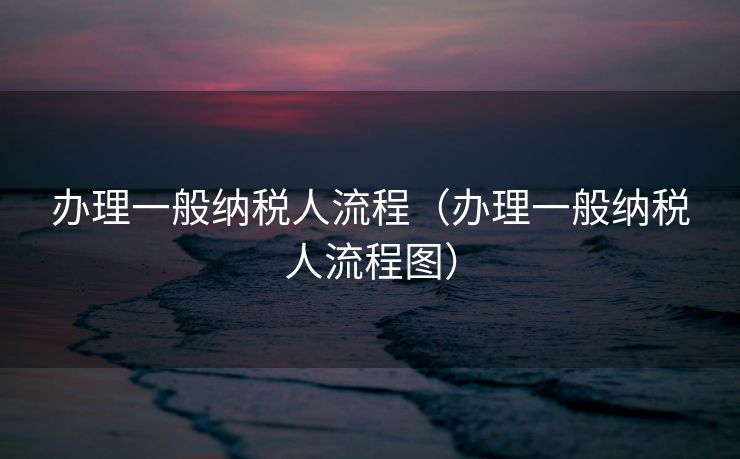 办理一般纳税人流程（办理一般纳税人流程图）