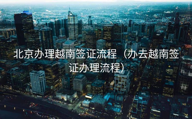 北京办理越南签证流程（办去越南签证办理流程）