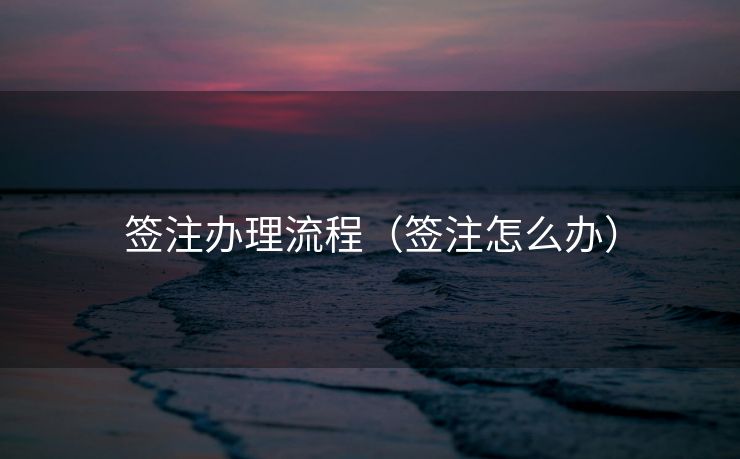 签注办理流程（签注怎么办）