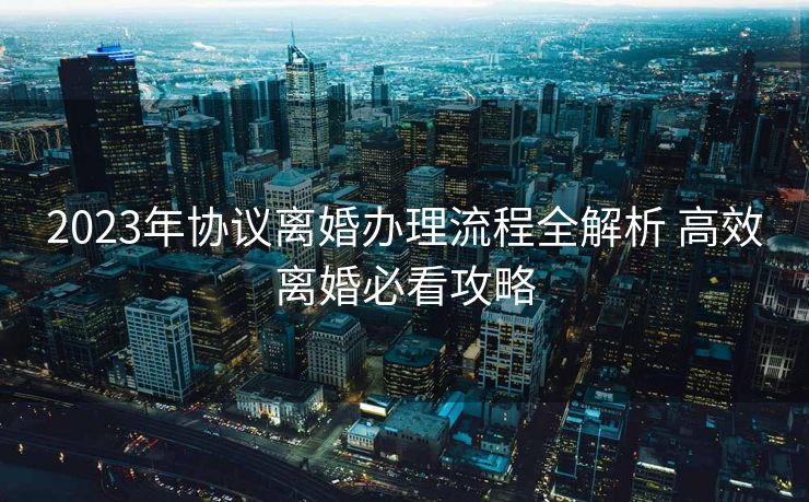 2023年协议离婚办理流程全解析 高效离婚必看攻略