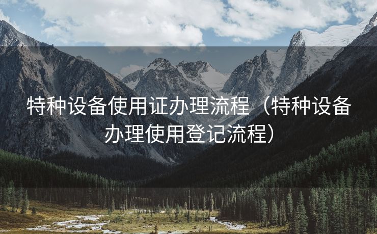特种设备使用证办理流程（特种设备办理使用登记流程）