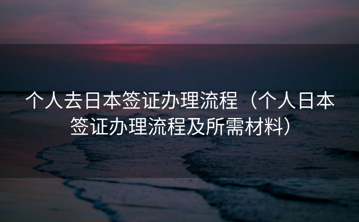 个人去日本签证办理流程（个人日本签证办理流程及所需材料）