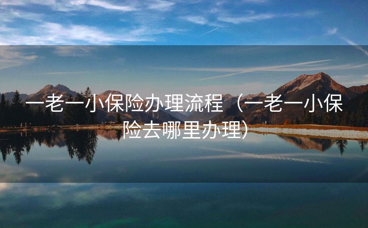 一老一小保险办理流程(一老一小保险去哪里办理) 一老一小保险办理流程(一老一小保险去哪里办理)