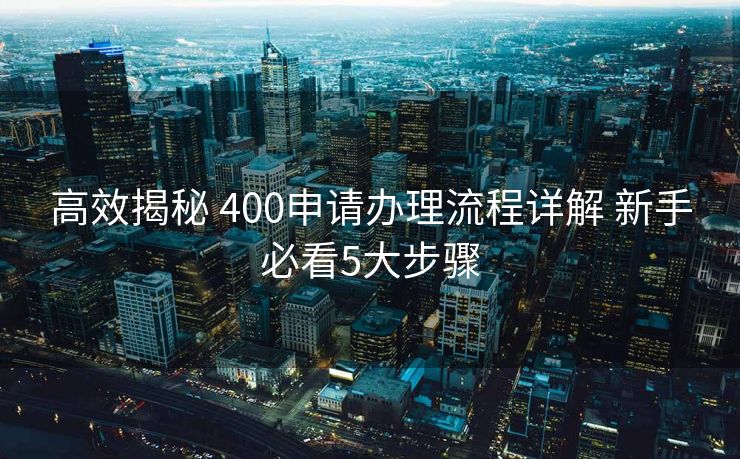 高效揭秘 400申请办理流程详解 新手必看5大步骤