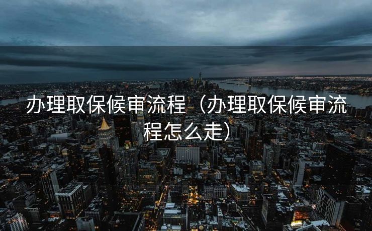 办理取保候审流程（办理取保候审流程怎么走）