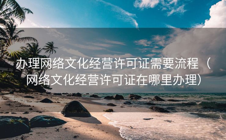 办理网络文化经营许可证需要流程（网络文化经营许可证在哪里办理）
