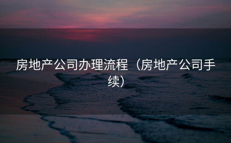 房地产公司办理流程（房地产公司手续）